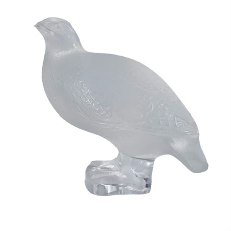 Lalique 'Partridge Worry Quail' Clear Crystal France