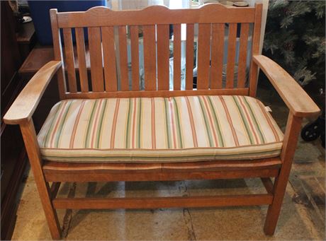 Oak Bench with Cushion
