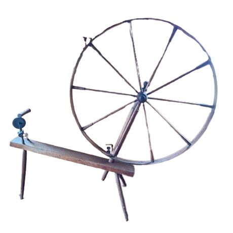 Antique Primitive Spinning Wheel- Large