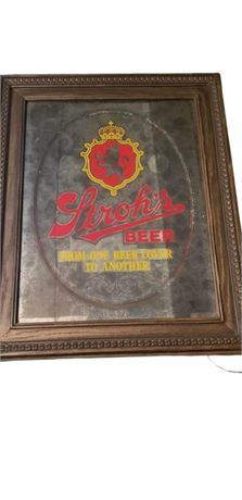Vintage Strohs Bar Sign "From One Beer Lover to Another" Backlit Light Lighted
