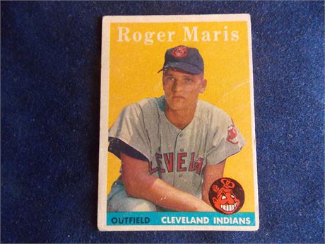 1958 Topps #47 Roger Maris rookie card, Cleveland Indians