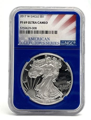 Silver 2017 W Eagle One Dollar NGC PF69 Ultra Cameo