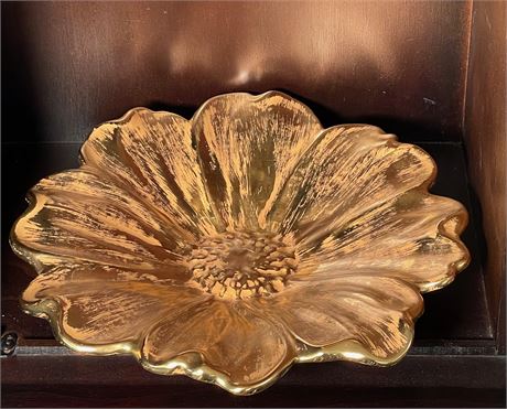 Stangl Gold Leaf Daisy Bowl and Lusterware Cream Sugar
