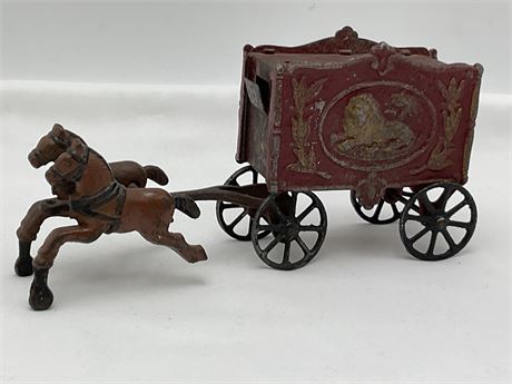 Antique Metal Circus Wagon Toy