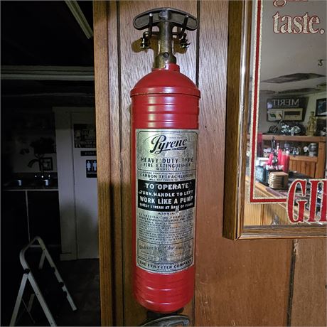 Antique Pyrene fire extinguisher