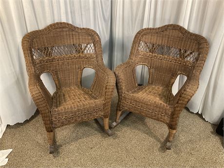 Pair of Wicker Rocking Chairs