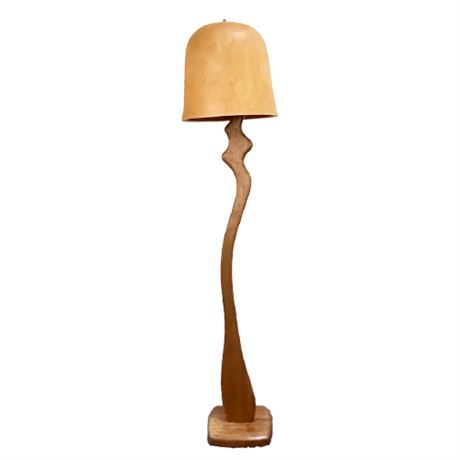 Peter Bloch Original Translucent Lamp Shade and Floor Lamp