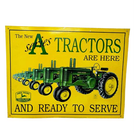 John Deere Metal A Series Tractor Sign