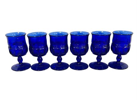 Stunning Cobalt Blue Cordial stemmed glassware