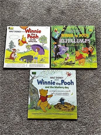 Winnie the Pooh 1965-1968 Disneyland Record Album and illustrated Book Lot