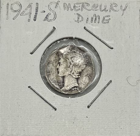 1941 S Silver Mercury Dime