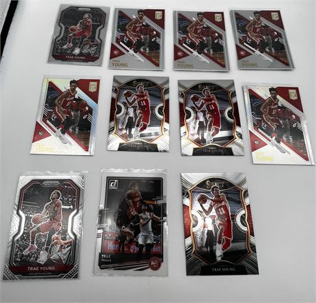 Lot of 11 Trae Young Basketball Cards