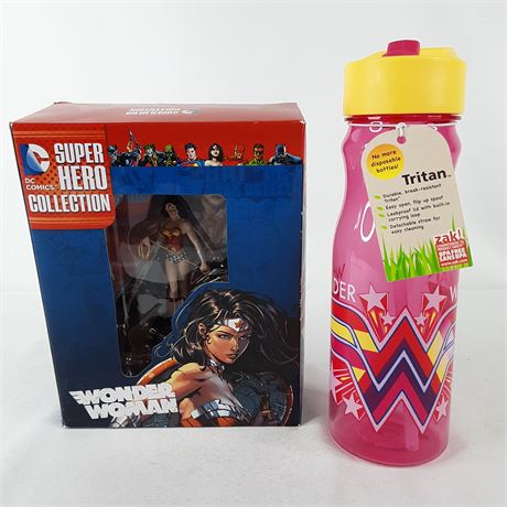 Wonder Woman Water Bottle & Figure