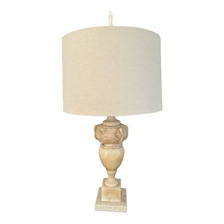 Alabaster and Marble Carved Occasional Table Lamp