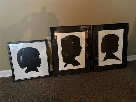 Lot of 3 Framed Silhouettes