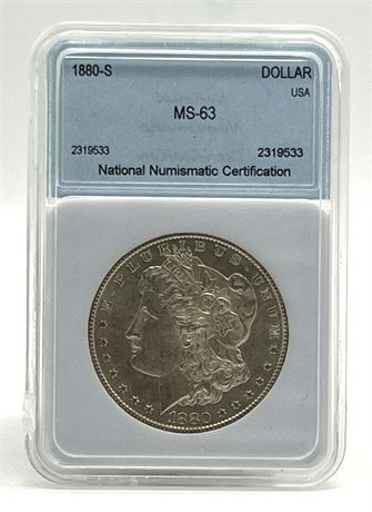 1880 S Silver Morgan Dollar NNC MS63