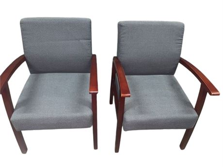 (2) Office Star Products Deluxe Cherry Finish Guest Chairs