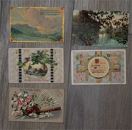 Antique postcard lot postmarked 1909,1910,1911, 1912