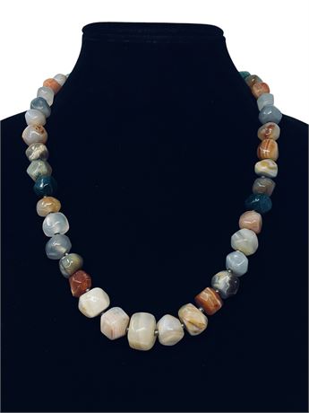 Chunky Vintage Polished Stone Necklace