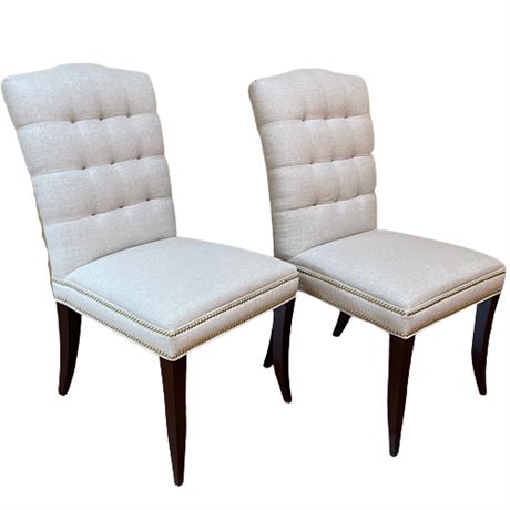Contemporary Linen Upholstered Accent Chairs
