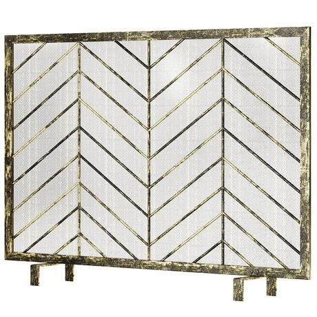 Still in box YITAHOME Fireplace Screen, Solid Wrought Iron Frame with Metal Mesh