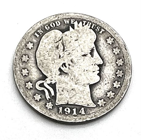 1914  Silver Barber Quarter