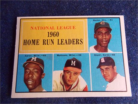 1961 Topps #43 Hank Aaron/Ernie Banks/Eddie Mathews LL