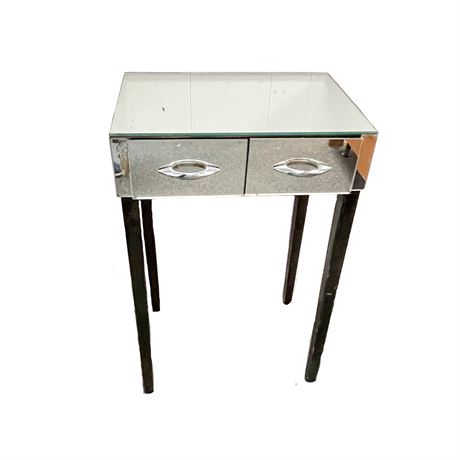Vintage Mirrored Double Drawer Dressing Table
