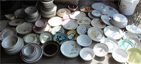 Assortment of vintage dishes