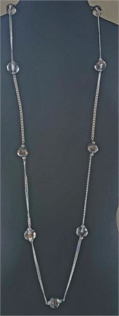Long round bead necklace